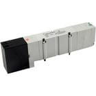 VQ4*0*, 4000 Series, 5 Port Solenoid Valve, Plug-in, Base Mounted